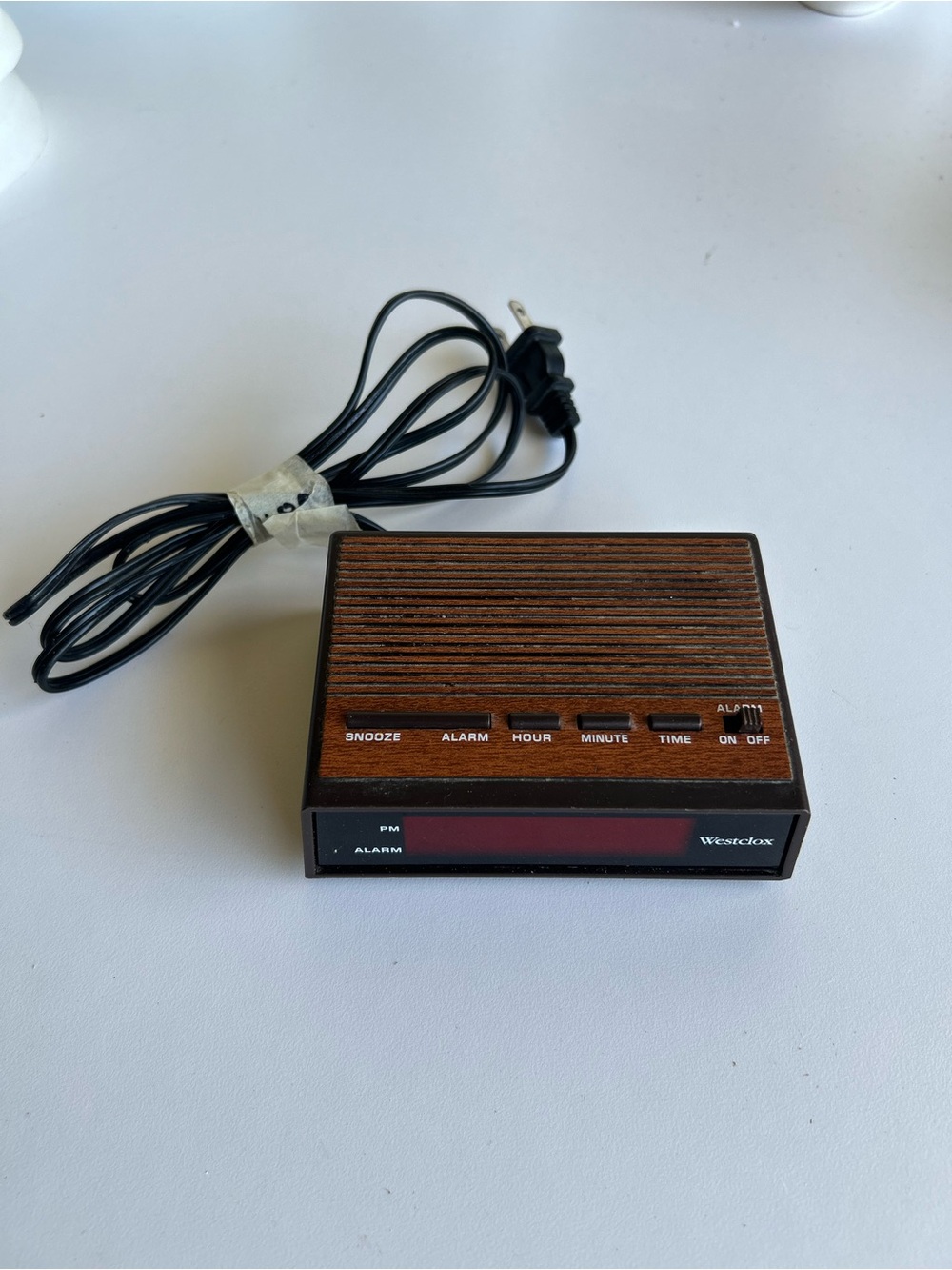 Westclox Brown Retro Digital Alarm Clock - Woodgrain Finish